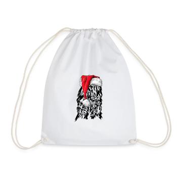 Santa Afghan Hound Chiens de Noël - Sac de sport léger - blanc - Devant