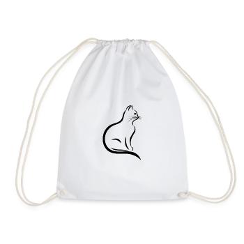 chat - Sac de sport léger - blanc - Devant