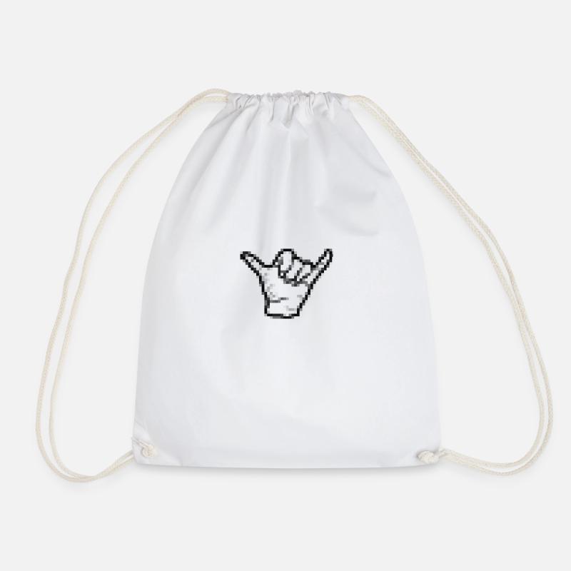 Hand shaka hawaii - Drawstring Bag - white