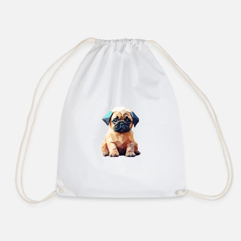 Mops Welpe in Kunst - Turnbeutel - Weiß