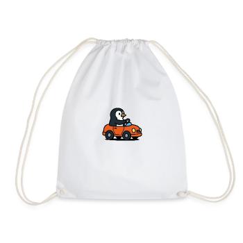 pinguin auto - Turnbeutel - Weiß - Vorne