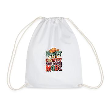 Howdy Line Dance Country colorful line dance design - Drawstring Bag - white - Front