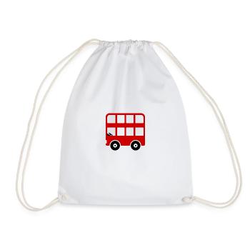 Double Decker Bus Comic - Drawstring Bag - white - Front