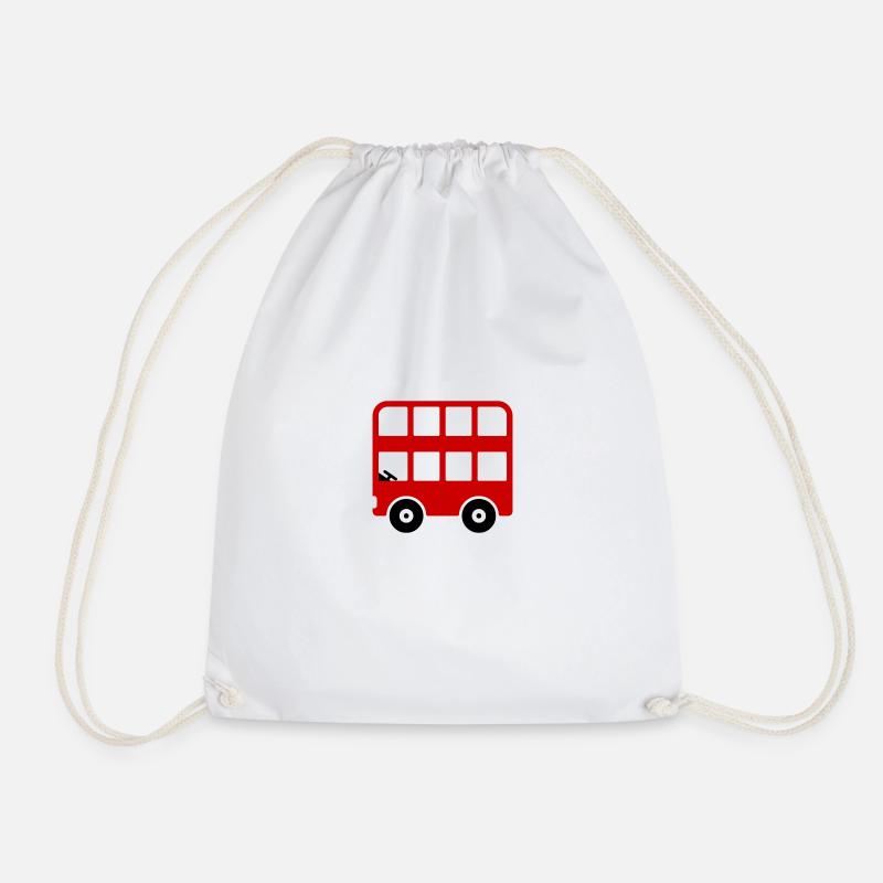 Double Decker Bus Comic - Drawstring Bag - white