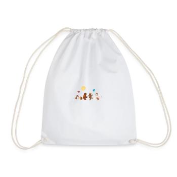 Baby animals party - Drawstring Bag - white - Front