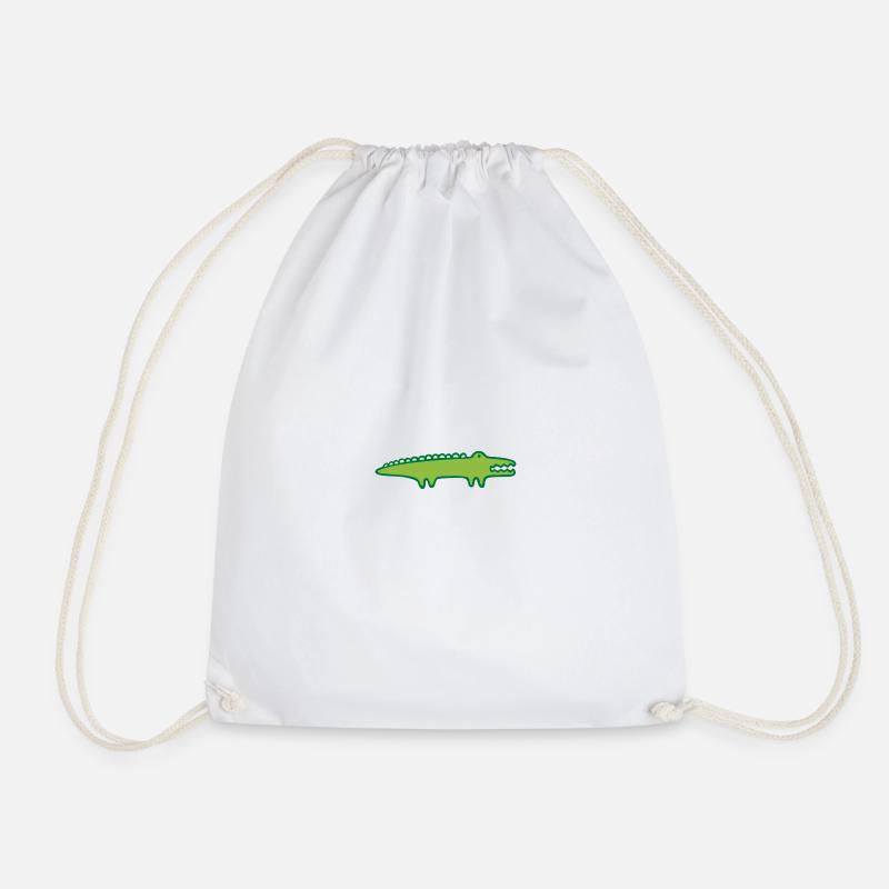 Children's Comic - Crocodile - Drawstring Bag - white