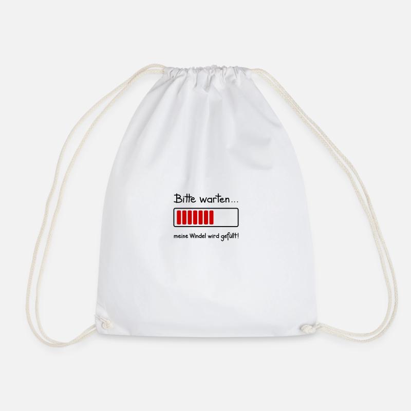 My diaper gets filled! - Drawstring Bag - white