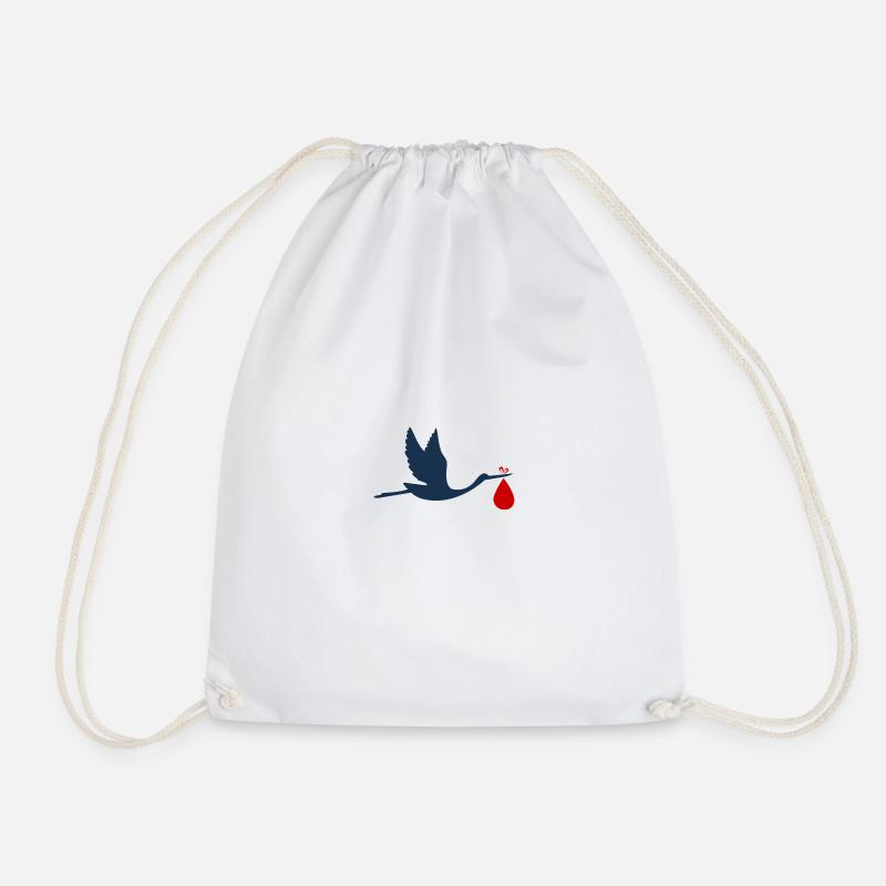 Stork Bring Baby - Drawstring Bag - white