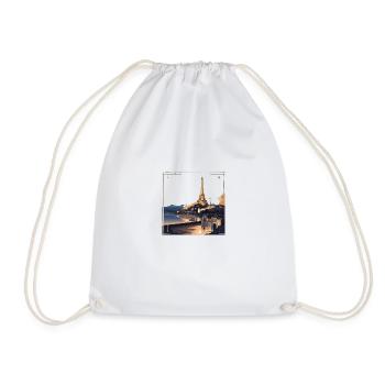Parisian Radiance Under the Stars - Drawstring Bag - white - Front