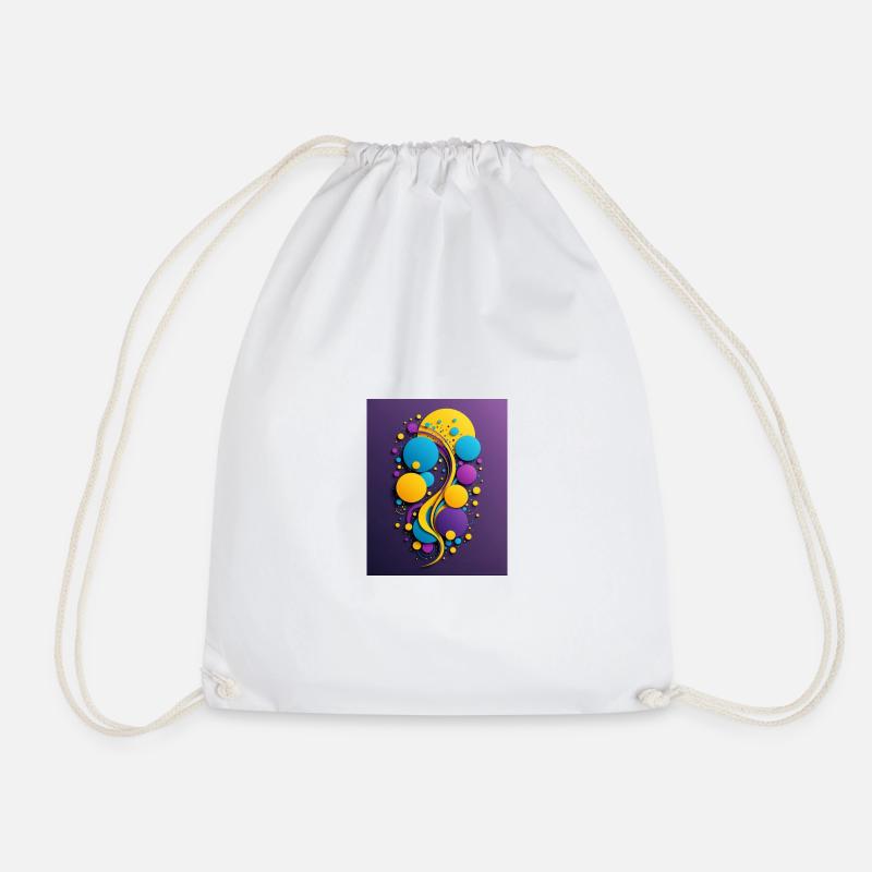 Paint balls and swirls - Drawstring Bag - white