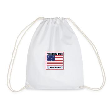 Proud to be a citizen of our country - Drawstring Bag - white - Front