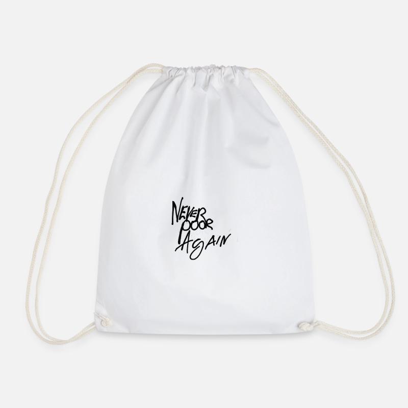 Never poor again - Drawstring Bag - white