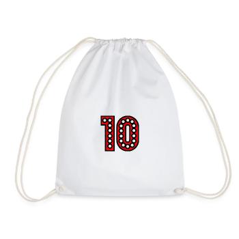 10. 10 YEARS. 10th ANNIVERSARY. 10 YEAR ANNIVERSARY. - Drawstring Bag - white - Front