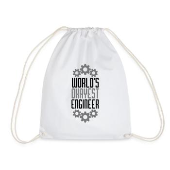 gear mechanic engineer electrician craftsman - Drawstring Bag - white - Front