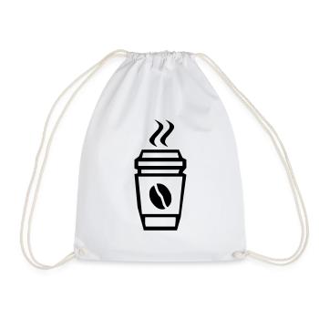 coffee to go icon - Turnbeutel - Weiß - Vorne