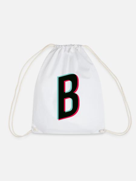 B - Buchstabe - B - Turnbeutel - Weiß