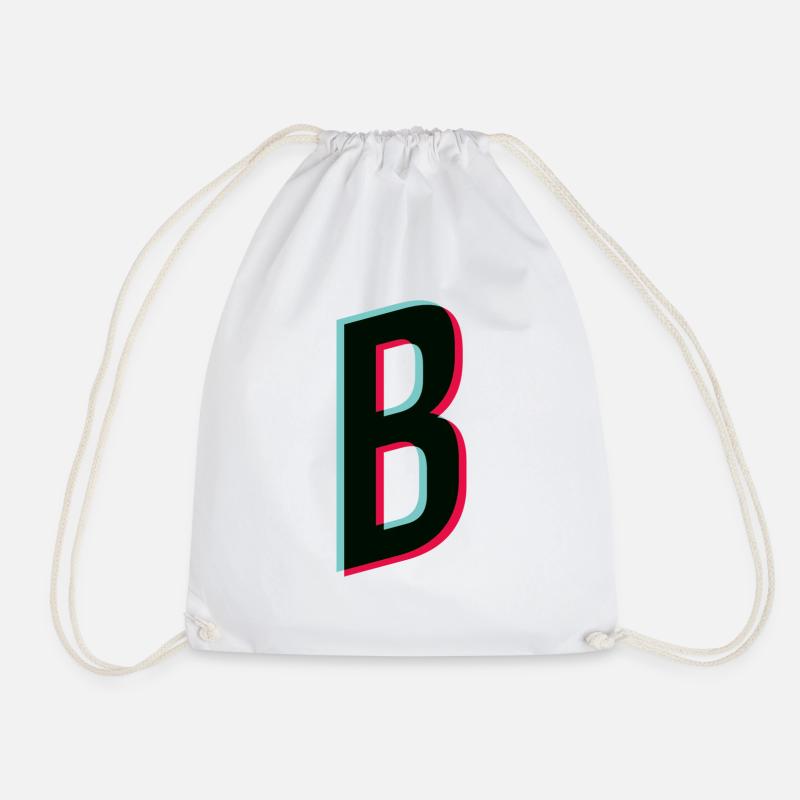 B - Buchstabe - B - Turnbeutel - Weiß