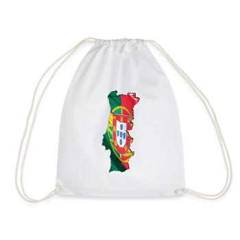 Drapeau du Portugal sur la carte du Portugal - Sac de sport léger - blanc - Devant