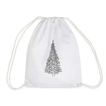 Christmas tree continuous line Art Line - Drawstring Bag - white - Front