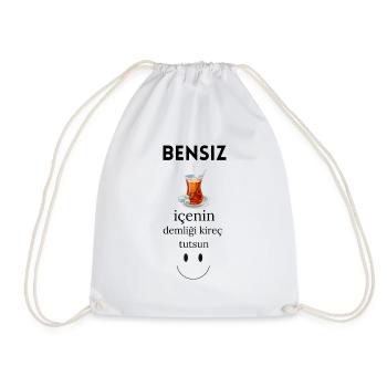 Bensiz cay icenin demligi kirec tutsun - Turnbeutel - Weiß - Vorne