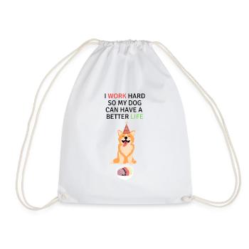I do everything for my dog! - Drawstring Bag - white - Front