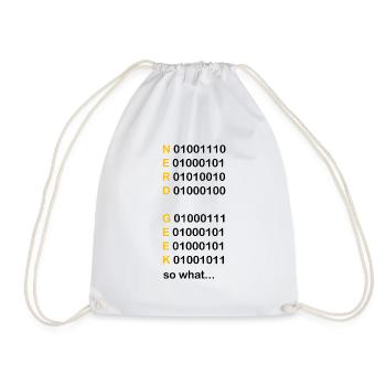 nerd geek so what - Drawstring Bag - white - Front