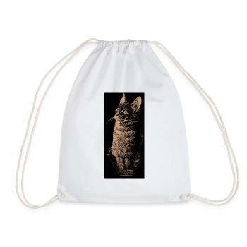 Cute Cat beige single - Turnbeutel - Weiß - Vorne