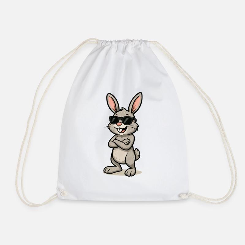 hase sonnenbrille comic - Turnbeutel - Weiß