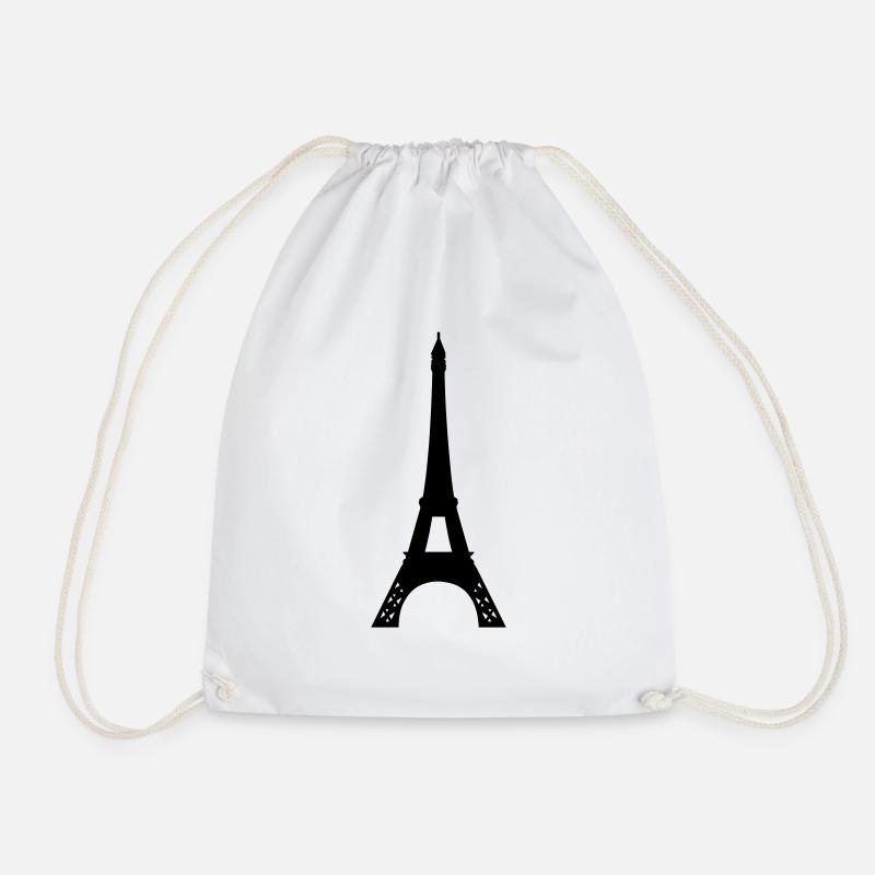 eiffel tower - paris - Drawstring Bag - white