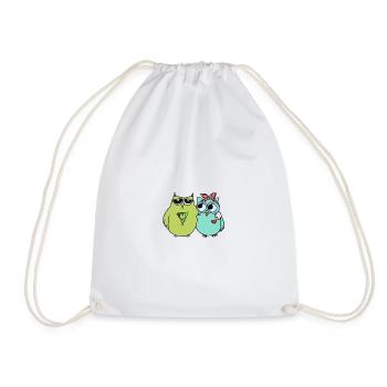 Colorful Owl Friendship - Drawstring Bag - white - Front