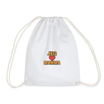 I Love Mom T-Shirt Design - Drawstring Bag - white - Front