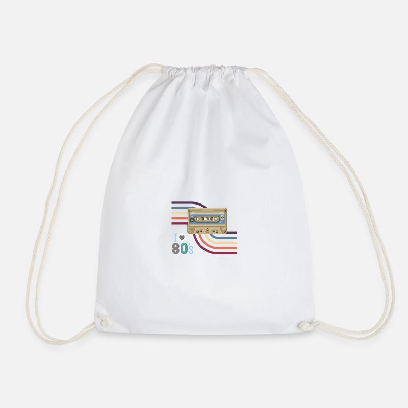 Cassette Love 80s Retro - Drawstring Bag - white