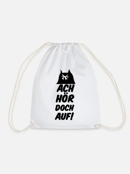 Ach hör doch auf Eule Fun lustig Sprüche Geschenk - Turnbeutel - Weiß