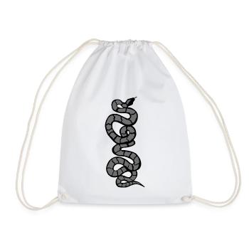 Snake Python grey - Drawstring Bag - white - Front