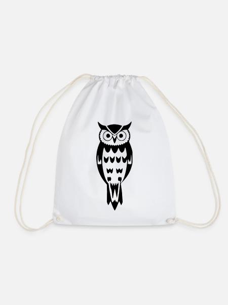 Eule Vogel Geschenk Naturliebhaber Wanderer - Turnbeutel - Weiß