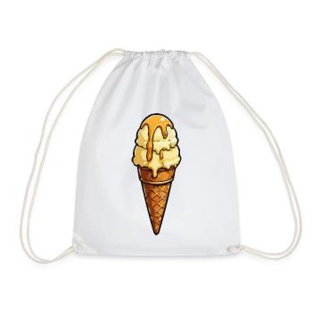 Karamelldrip EisKegel - Drawstring Bag - white - Front