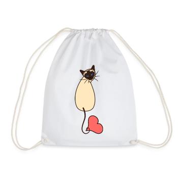 Amour chat siamois - Sac de sport léger - blanc - Devant