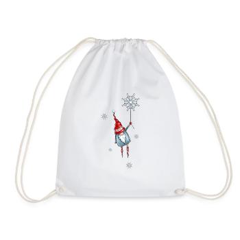 Lutin de Noël suspendu à son flocon de neige - Sac de sport léger - blanc - Devant