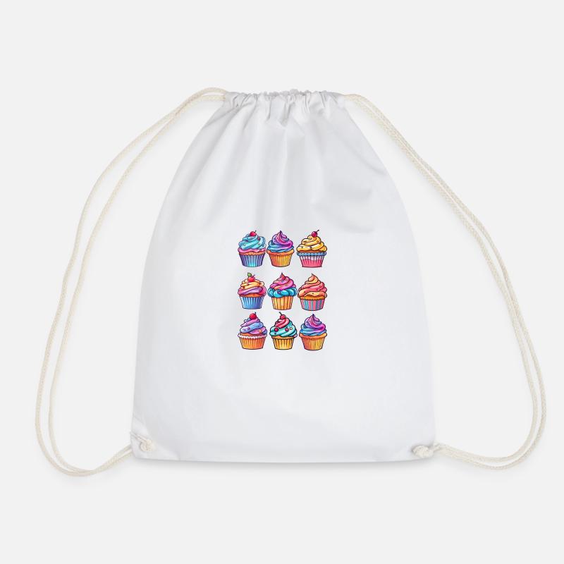 Cupcake - Drawstring Bag - white