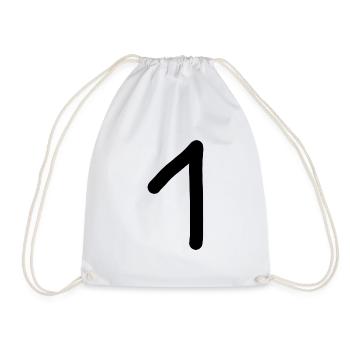 1 Number One Number Black Birthday - Drawstring Bag - white - Front