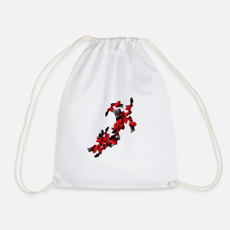 abstract graphic - Drawstring Bag - white