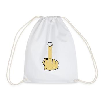 mittelfinger lang 02 - Turnbeutel - Weiß - Vorne