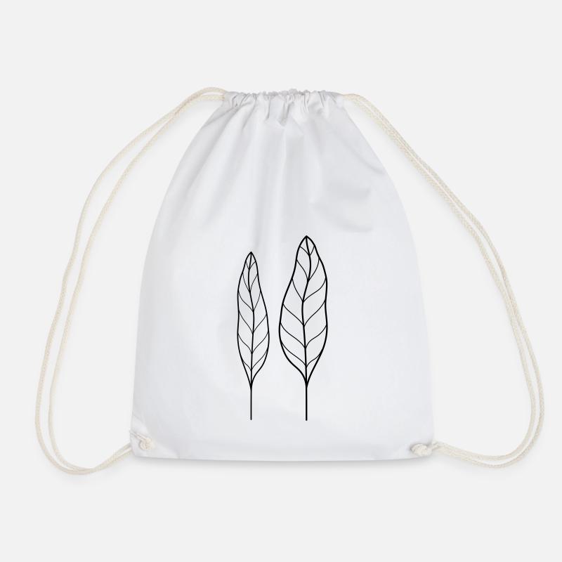 Leaf - Drawstring Bag - white