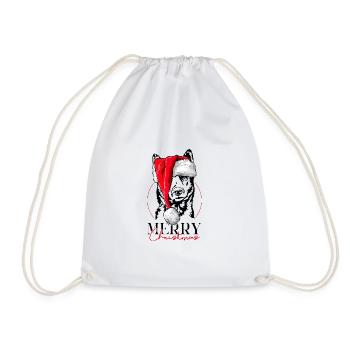 Santa Kai Ken Merry Christmas Dogs Dog Wilsigns - Drawstring Bag - white - Front