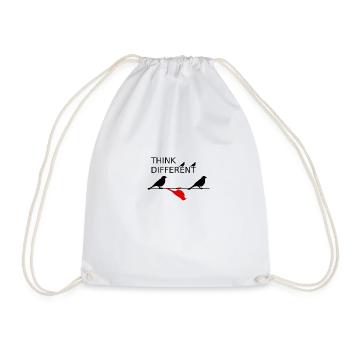 Pensez oiseaux différents (noir et rouge) - Sac de sport léger - blanc - Devant