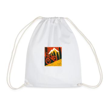 Downhill Mountain bike - Drawstring Bag - white - Front