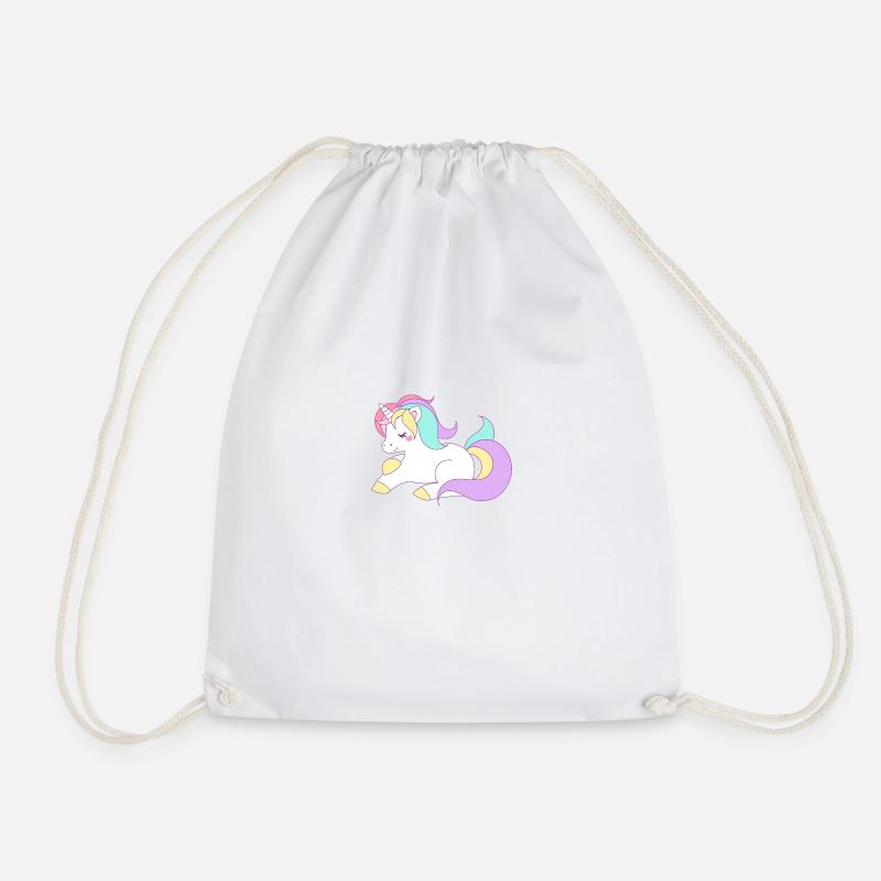 unicorn - Drawstring Bag - white
