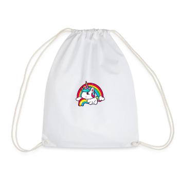 Arc-en-ciel licorne - Sac de sport léger - blanc - Devant