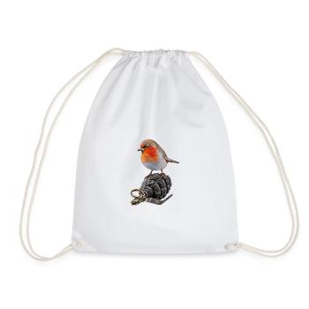 Robin of Peace - Drawstring Bag - white - Front