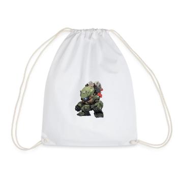 Kampf-Mech Chibi - Turnbeutel - Weiß - Vorne